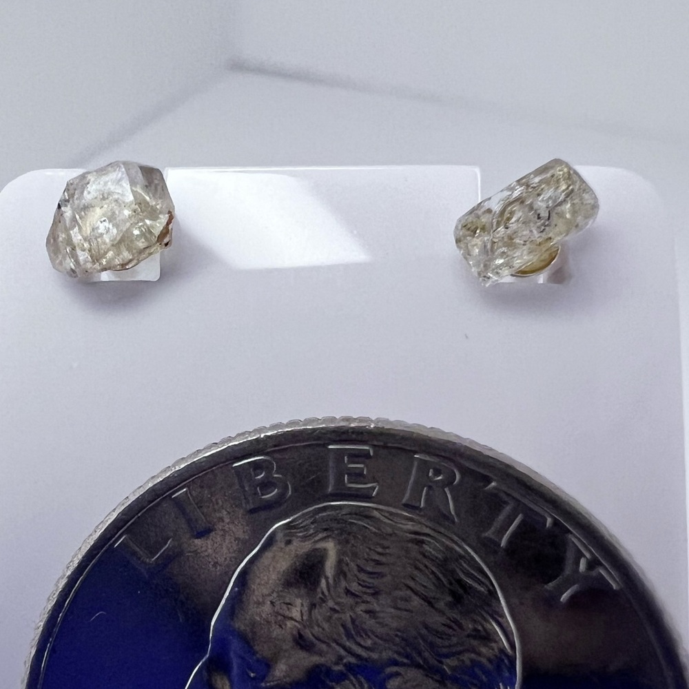Herkimer diamond studs on sterling silver nwot jewelry box included
